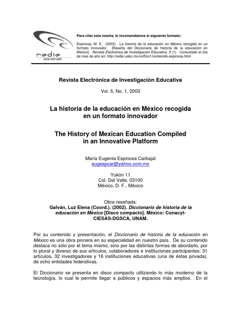 La Historia de La Educacion en Mexico | PDF | México | Educación de la ...