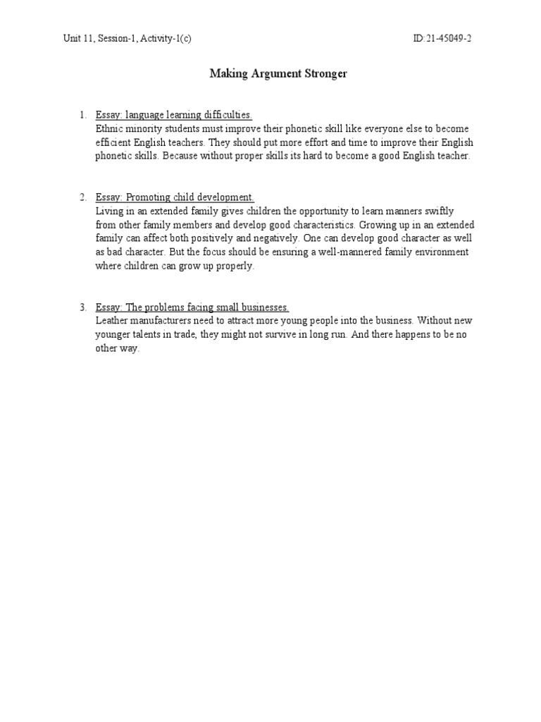 Making Argument Stronger | PDF | Career & Growth | Wellness