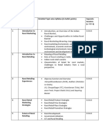 Rural Retailing Syllabus