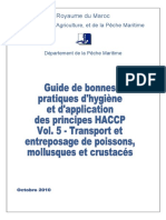 Vol 5 Transport Entreposage Maroc GBPH HACCP Octobre 2010