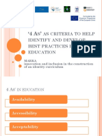 S As Criteria To Help Identify and Develop Best Practices in Education