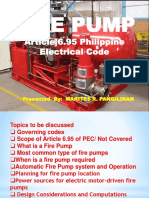 Fire Pump: Article 6.95 Philippine Electrical Code