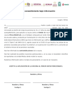 Hoja de Consentimiento Bajo Información VACUNA PFIZER 15 A 17 AÑOS