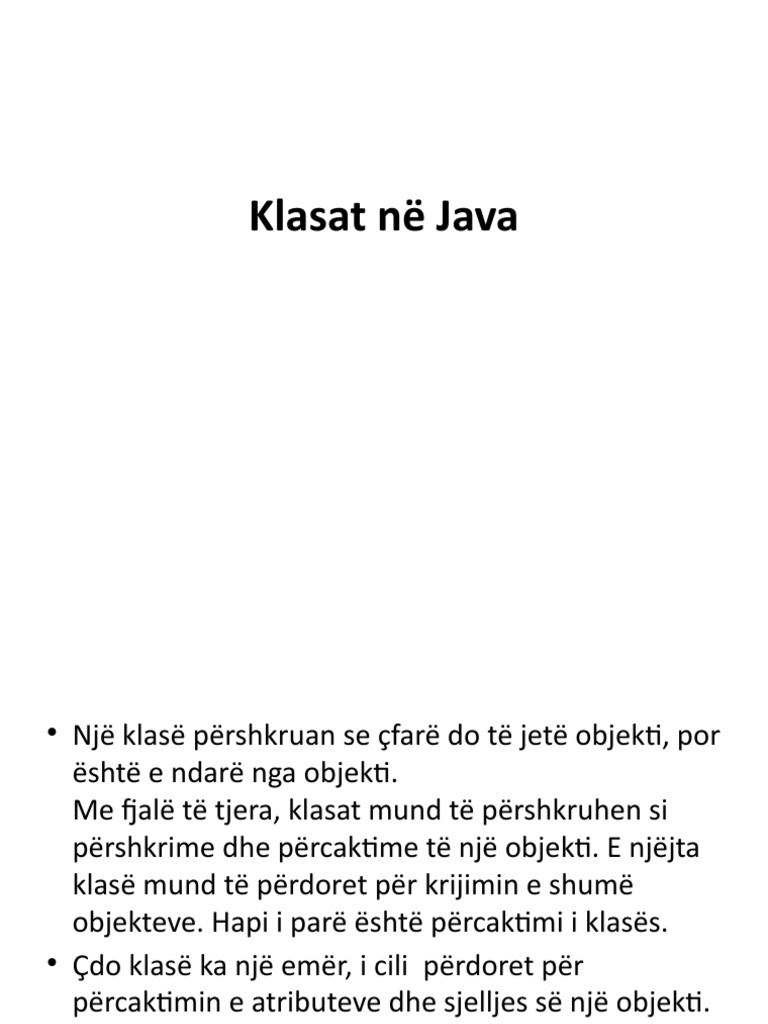 Klasat Në Java | PDF