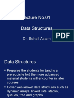 Lecture No.01 Data Structures: Dr. Sohail Aslam