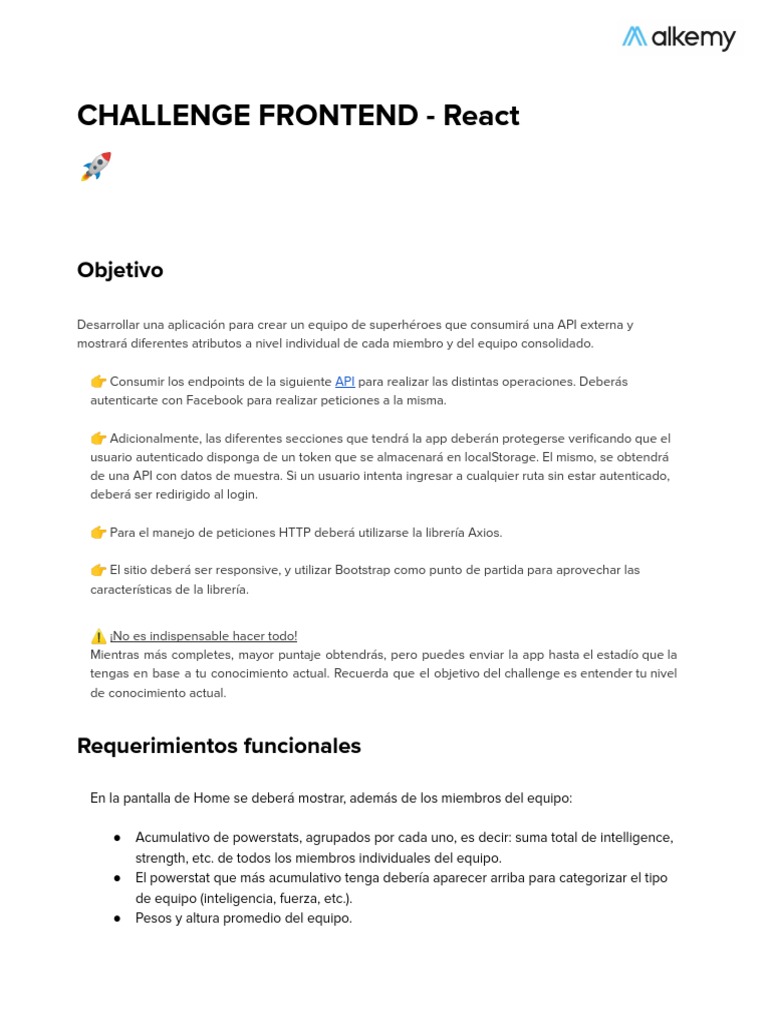 Challenge React | PDF | Red mundial | Internet y web