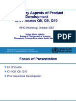 Regulatory Aspects of Product Development ICH Process Q8, Q9, Q10
