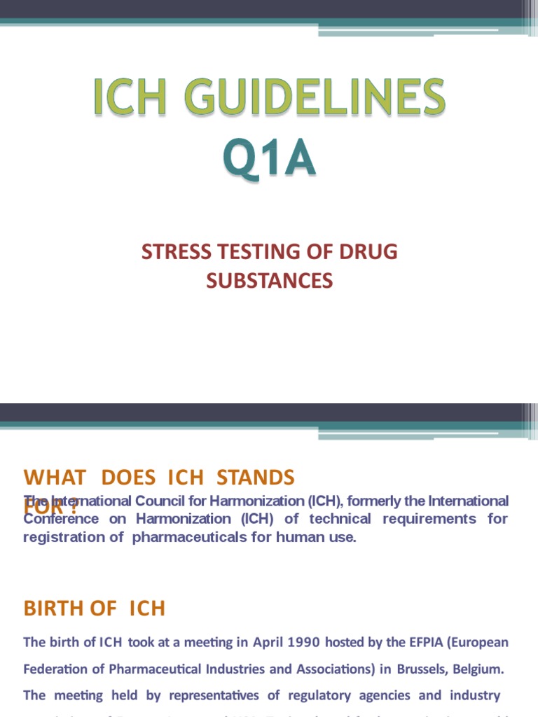ICH Guidelines for Pharmaceutical Stability Testing | PDF | Health ...