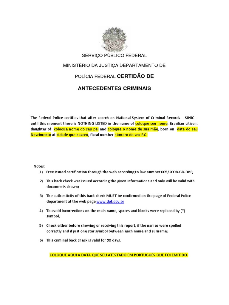 ANTECEDENTES CRIMINAIS Ingles PDF