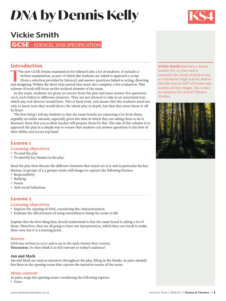 DNA by Dennis Kelly: Vickie Smith | PDF | Test (Assessment)