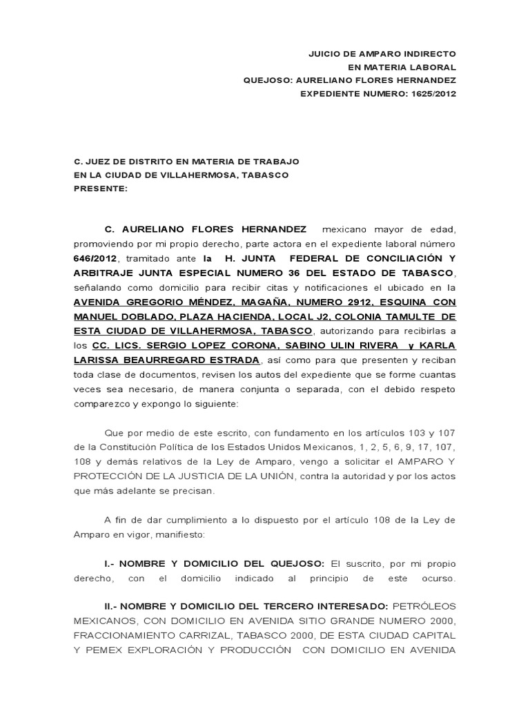 Amparo Indirecto VS Omision de Laudo 4 | PDF | Caso de ley | Ley procesal