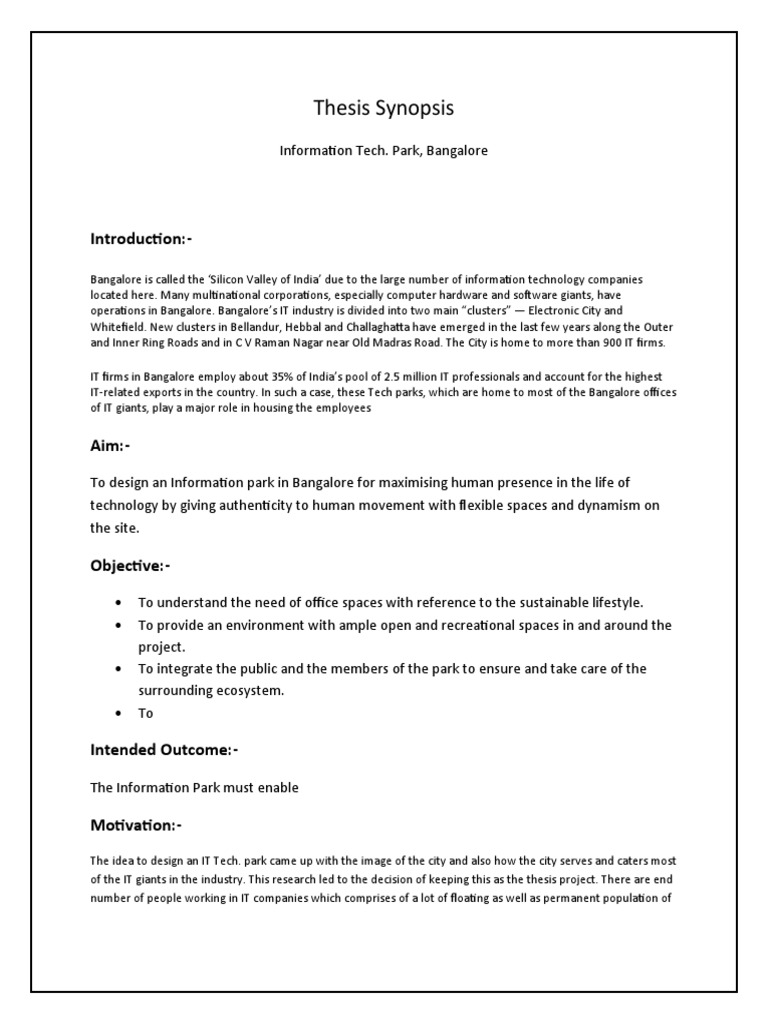 Thesis Synopsis | PDF | Art
