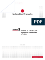 Módulo 3 - Técnicas e Cálculos Para Avaliação de Investimentos e Projetos