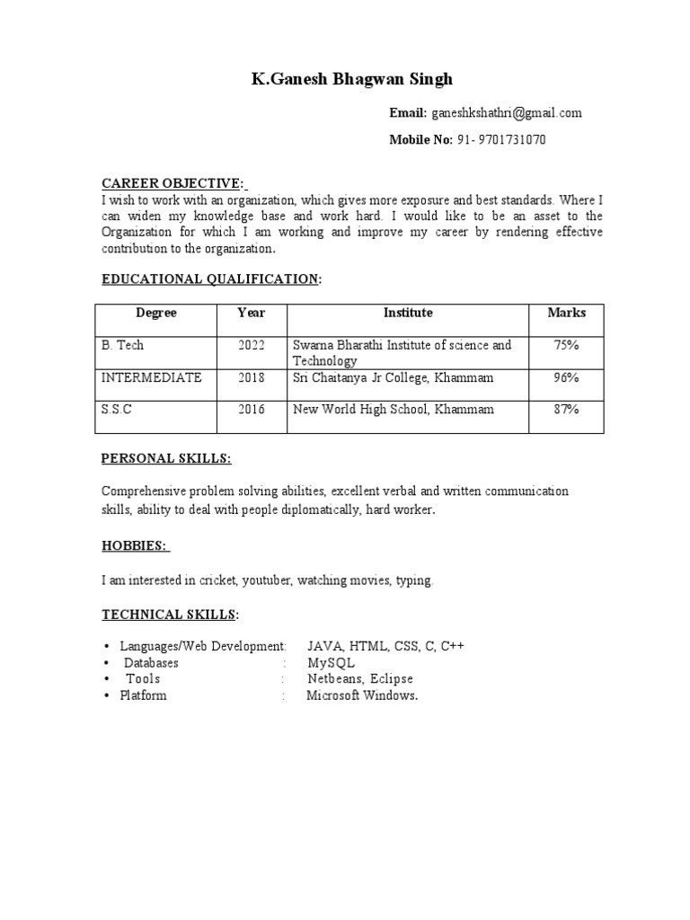 Ganesh Resume PDF