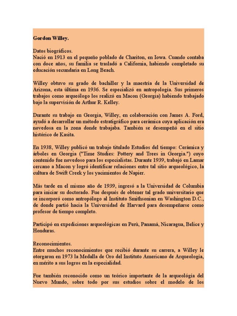 Gordon Willey (1913-2002) | PDF | Arqueología | Academia