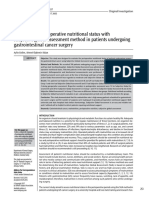 Evaluation of perioperative nutritional status with subjective global assessment method in patients undergoing gastrointestinal cancer surgery