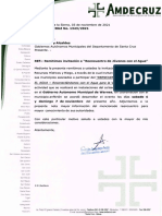 CITE No 1343, Remitimos Invitación Del Viceministerio de Recursos Hidricos, GAMs