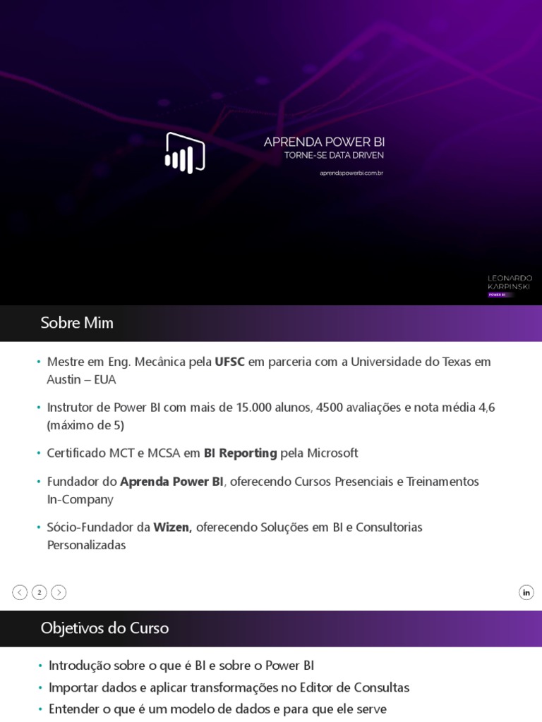 Curso de Power BI: Aprenda BI Eficaz | PDF | Armazém de dados ...