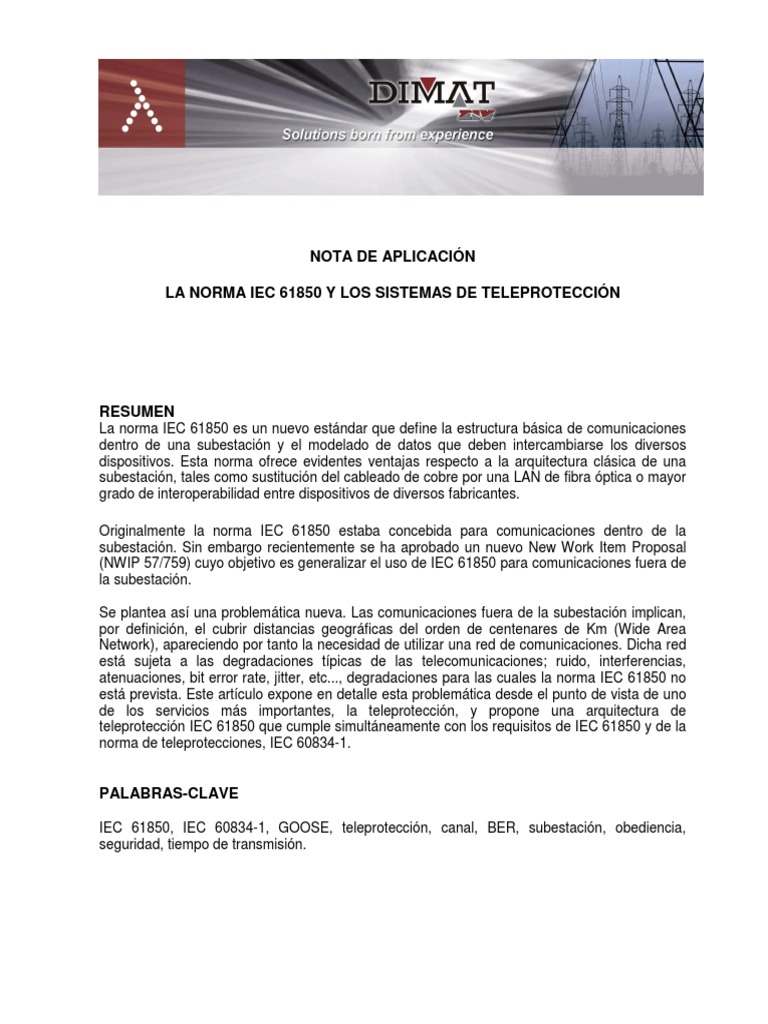 IEC 61850 y Teleprotección en Subestaciones | PDF | Conmutador de red ...