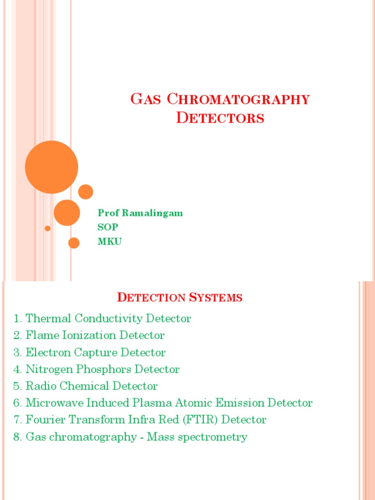 Gas Chromatography Detectors PDF Gas Chromatography Mass Spectrometry
