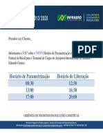 Comunicado CAC 013 - 2020 - NOVO HORÁRIO DE PARAMETRIZAÇÃO E LIBERAÇÃO R...