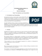 Derecho Constitucional: La Constitución como Norma Jurídica