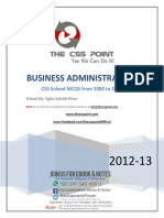 Business Administration Solved MCQs 2000 to 2011