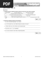 Unit 9 Short Test 1A: Grammar