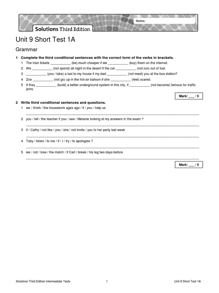 Unit 9 Short Test 1A: Grammar | PDF | Language Families | Language Arts ...
