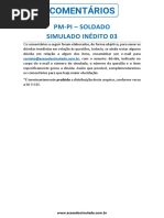 Comentários - PM-PI - Soldado - Simulado Inédito 03