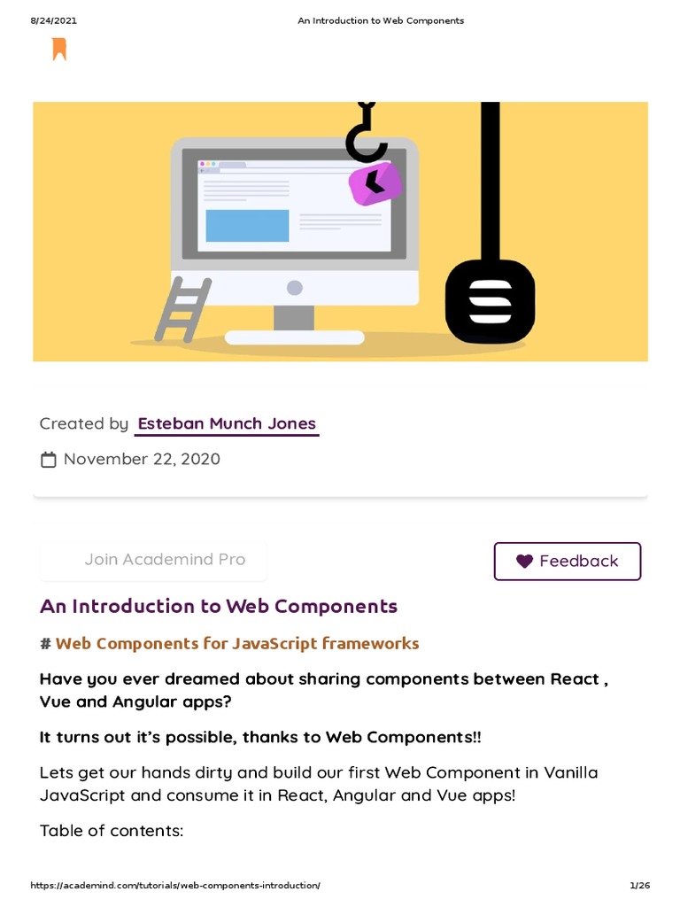 An Introduction To Web Components | PDF | Web Application | Internet & Web