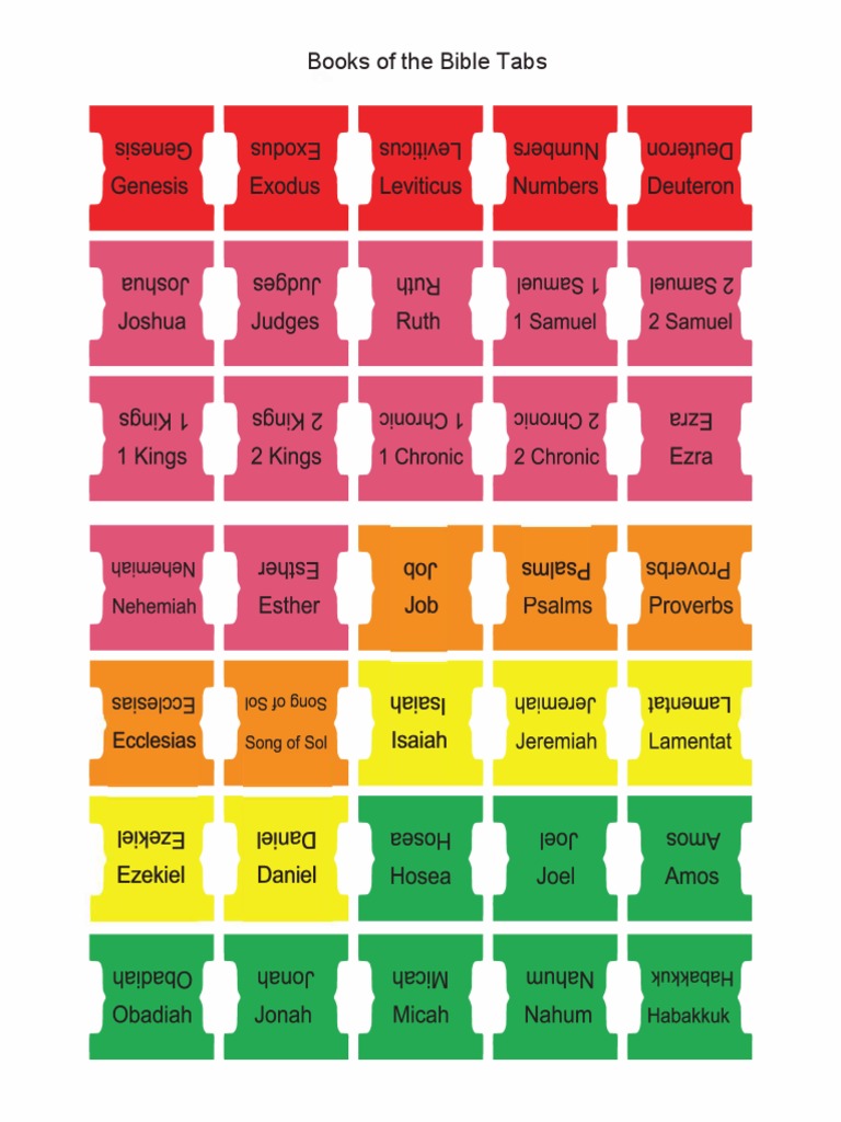Books of The Bible Tabs | PDF