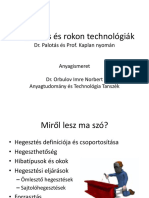 Hegesztés És Rokon Technológiák Dr. Palotás És Prof. Kaplan Nyomán