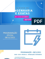 Programação de oficinas e palestras sobre diversos temas