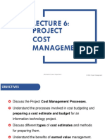 Cost Project: IS 350D: Project Management Information Systems Department