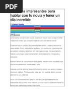 15 Temas Interesantes para Hablar Con Tu Novia y Tener Un Día Increíble