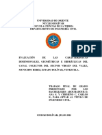 Portada - Evaluación de Las Características Dimensionales, Geométricas e Hidráulicas Del Canal Colector Del Sector Virgen Del Valle, Municipio Heres, Estado Bolívar, Venezuela.