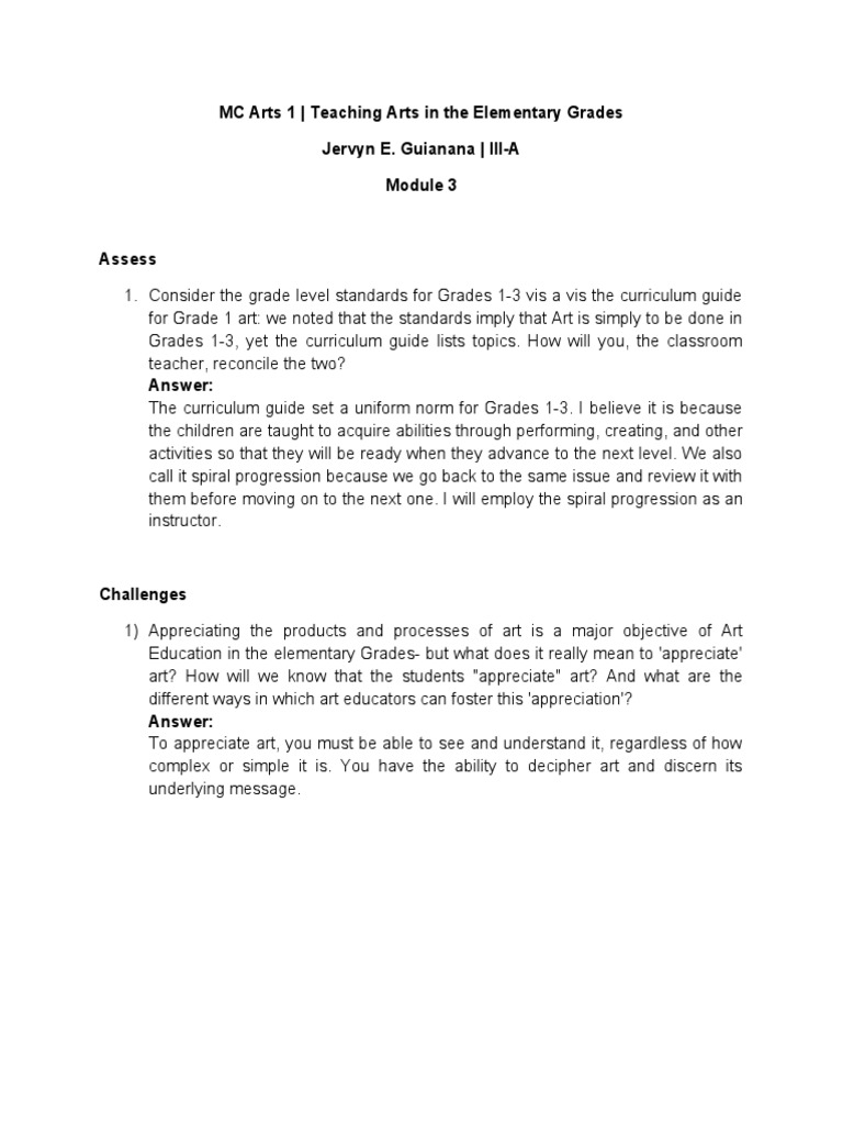 Teaching Arts in Elementary Grades | PDF | Language Arts & Discipline | Art