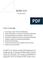 NURS 315 Final Exam Review
