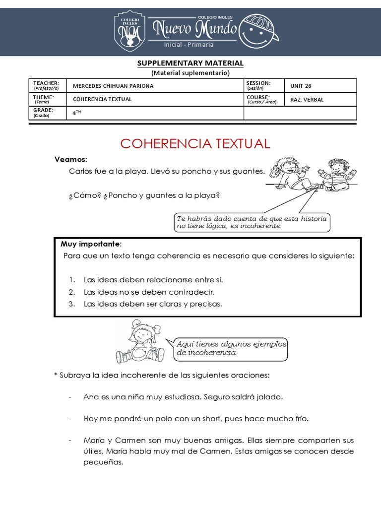 Ejemplos de Incoherencia Textual | PDF
