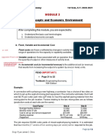 Cost Concepts and Economic Environment: After Completing This Module, You Are Expected To