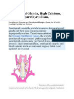 Parathyroid Glands, High Calcium, and Hyperparathyroidism