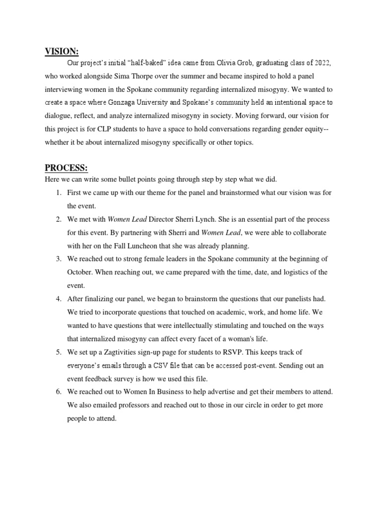 Internalized Misogyny Panel - Guideline | PDF | Leadership