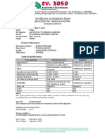 Certificate of Analysis Sheet: Eucalyptus Globulus