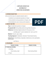 Detailed Lesson Plan On Operations On Integers