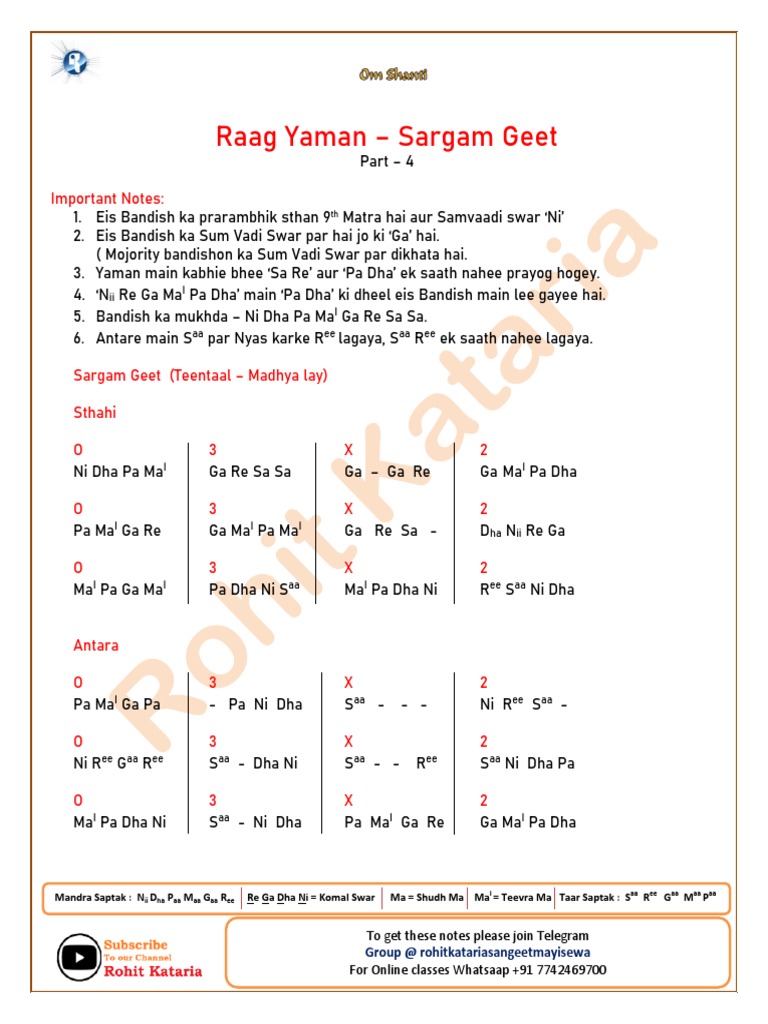 4 Sargam Geet Pdf Pitch Music Musical Compositions