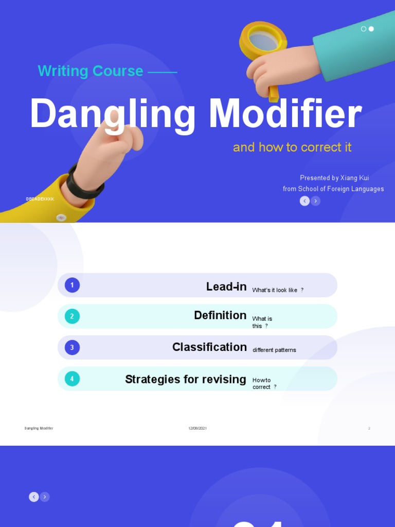 Writing Course - : Dangling Modifier | Download Free PDF | Cognitive ...