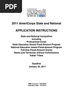 2011 Americorps State and National Application Instructions: Omb Control #: 3045-0047 Expiration Date: 5/31/2012