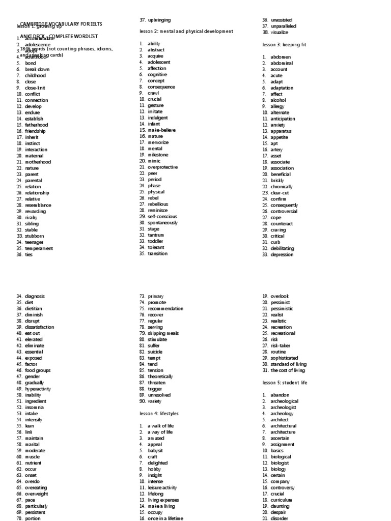Word List PDF Burglary Exhaust Gas