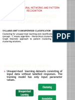 Unit Ii-Unsupervised Classification: 15ubm703 Neural Networks and Pattern Recognition